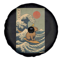 Capybara Surfing Japanese Spare Tire Cover Vintage Great Wave Off Kanagawa Anime Kawaii - Wonder Print Shop