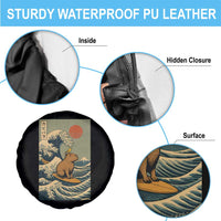 Capybara Surfing Japanese Spare Tire Cover Vintage Great Wave Off Kanagawa Anime Kawaii - Wonder Print Shop