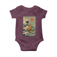 Capybara Surfing Japanese Baby Onesie Vintage Great Wave Off Kanagawa Anime Kawaii - Wonder Print Shop
