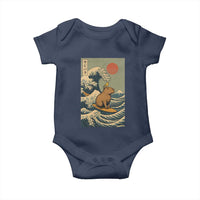 Capybara Surfing Japanese Baby Onesie Vintage Great Wave Off Kanagawa Anime Kawaii - Wonder Print Shop