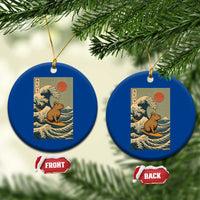 Capybara Surfing Japanese Ceramic Ornament Vintage Great Wave Off Kanagawa Anime Kawaii - Wonder Print Shop