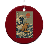 Capybara Surfing Japanese Ceramic Ornament Vintage Great Wave Off Kanagawa Anime Kawaii - Wonder Print Shop