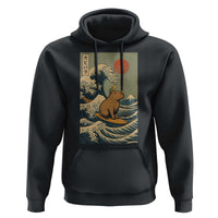 Capybara Surfing Japanese Hoodie Vintage Great Wave Off Kanagawa Anime Kawaii - Wonder Print Shop