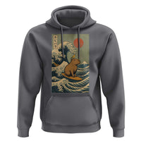 Capybara Surfing Japanese Hoodie Vintage Great Wave Off Kanagawa Anime Kawaii - Wonder Print Shop