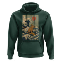 Capybara Surfing Japanese Hoodie Vintage Great Wave Off Kanagawa Anime Kawaii - Wonder Print Shop