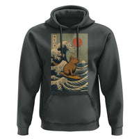 Capybara Surfing Japanese Hoodie Vintage Great Wave Off Kanagawa Anime Kawaii - Wonder Print Shop