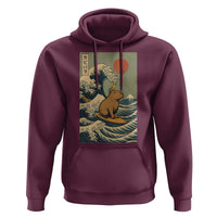 Capybara Surfing Japanese Hoodie Vintage Great Wave Off Kanagawa Anime Kawaii - Wonder Print Shop