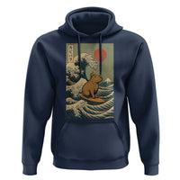 Capybara Surfing Japanese Hoodie Vintage Great Wave Off Kanagawa Anime Kawaii - Wonder Print Shop