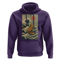 Capybara Surfing Japanese Hoodie Vintage Great Wave Off Kanagawa Anime Kawaii - Wonder Print Shop