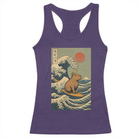 Capybara Surfing Japanese Racerback Tank Top Vintage Great Wave Off Kanagawa Anime Kawaii - Wonder Print Shop