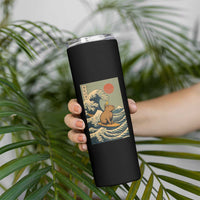 Capybara Surfing Japanese Skinny Tumbler Vintage Great Wave Off Kanagawa Anime Kawaii - Wonder Print Shop