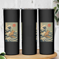 Capybara Surfing Japanese Skinny Tumbler Vintage Great Wave Off Kanagawa Anime Kawaii - Wonder Print Shop