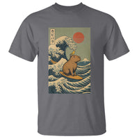 Capybara Surfing Japanese T Shirt Vintage Great Wave Off Kanagawa Anime Kawaii - Wonder Print Shop