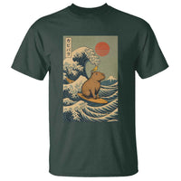Capybara Surfing Japanese T Shirt Vintage Great Wave Off Kanagawa Anime Kawaii - Wonder Print Shop