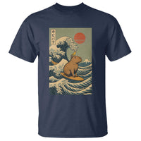 Capybara Surfing Japanese T Shirt Vintage Great Wave Off Kanagawa Anime Kawaii - Wonder Print Shop