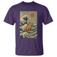 Capybara Surfing Japanese T Shirt Vintage Great Wave Off Kanagawa Anime Kawaii - Wonder Print Shop