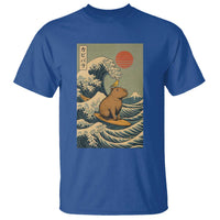 Capybara Surfing Japanese T Shirt Vintage Great Wave Off Kanagawa Anime Kawaii - Wonder Print Shop