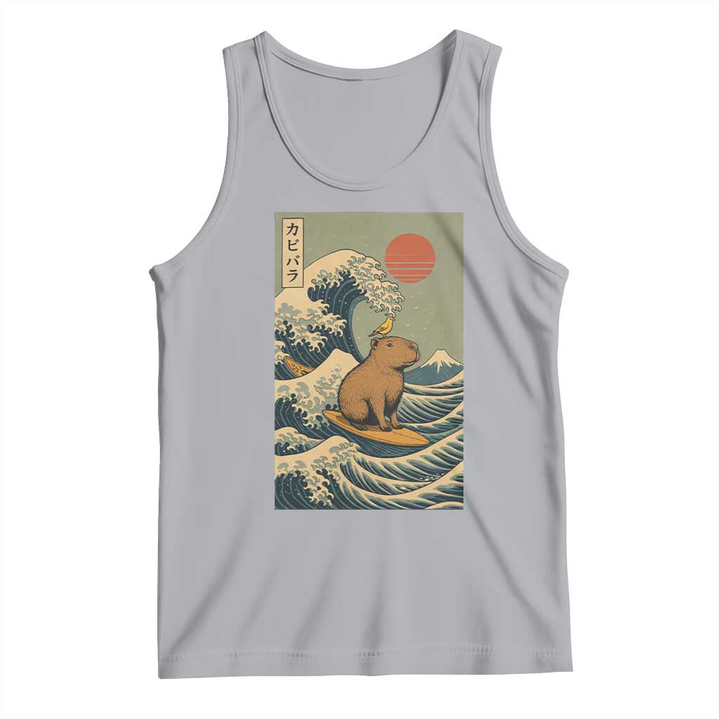 Capybara Surfing Japanese Tank Top Vintage Great Wave Off Kanagawa Anime Kawaii - Wonder Print Shop