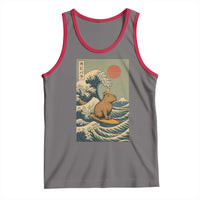 Capybara Surfing Japanese Tank Top Vintage Great Wave Off Kanagawa Anime Kawaii - Wonder Print Shop