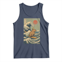 Capybara Surfing Japanese Tank Top Vintage Great Wave Off Kanagawa Anime Kawaii - Wonder Print Shop