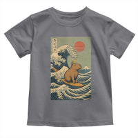 Capybara Surfing Japanese Toddler T Shirt Vintage Great Wave Off Kanagawa Anime Kawaii - Wonder Print Shop