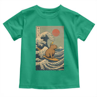 Capybara Surfing Japanese Toddler T Shirt Vintage Great Wave Off Kanagawa Anime Kawaii - Wonder Print Shop