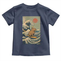 Capybara Surfing Japanese Toddler T Shirt Vintage Great Wave Off Kanagawa Anime Kawaii - Wonder Print Shop
