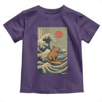 Capybara Surfing Japanese Toddler T Shirt Vintage Great Wave Off Kanagawa Anime Kawaii - Wonder Print Shop