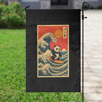 Panda Surfing Japanese Garden Flag Vintage Great Wave Off Kanagawa Anime Kawaii - Wonder Print Shop