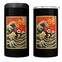Panda Surfing Japanese 4 in 1 Can Cooler Tumbler Vintage Great Wave Off Kanagawa Anime Kawaii - Wonder Print Shop