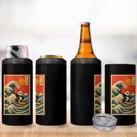 Panda Surfing Japanese 4 in 1 Can Cooler Tumbler Vintage Great Wave Off Kanagawa Anime Kawaii - Wonder Print Shop
