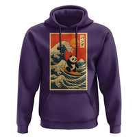 Panda Surfing Japanese Hoodie Vintage Great Wave Off Kanagawa Anime Kawaii - Wonder Print Shop