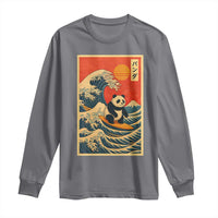 Panda Surfing Japanese Long Sleeve Shirt Vintage Great Wave Off Kanagawa Anime Kawaii - Wonder Print Shop