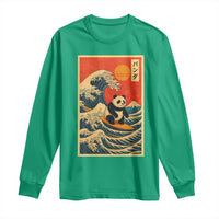 Panda Surfing Japanese Long Sleeve Shirt Vintage Great Wave Off Kanagawa Anime Kawaii - Wonder Print Shop