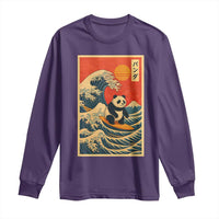 Panda Surfing Japanese Long Sleeve Shirt Vintage Great Wave Off Kanagawa Anime Kawaii - Wonder Print Shop