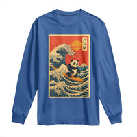 Panda Surfing Japanese Long Sleeve Shirt Vintage Great Wave Off Kanagawa Anime Kawaii - Wonder Print Shop