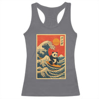 Panda Surfing Japanese Racerback Tank Top Vintage Great Wave Off Kanagawa Anime Kawaii - Wonder Print Shop