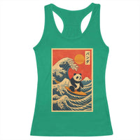 Panda Surfing Japanese Racerback Tank Top Vintage Great Wave Off Kanagawa Anime Kawaii - Wonder Print Shop