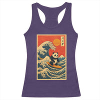 Panda Surfing Japanese Racerback Tank Top Vintage Great Wave Off Kanagawa Anime Kawaii - Wonder Print Shop