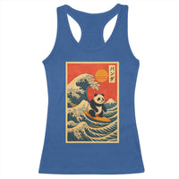 Panda Surfing Japanese Racerback Tank Top Vintage Great Wave Off Kanagawa Anime Kawaii - Wonder Print Shop