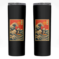 Panda Surfing Japanese Skinny Tumbler Vintage Great Wave Off Kanagawa Anime Kawaii - Wonder Print Shop