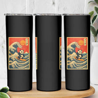 Panda Surfing Japanese Skinny Tumbler Vintage Great Wave Off Kanagawa Anime Kawaii - Wonder Print Shop