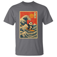 Panda Surfing Japanese T Shirt Vintage Great Wave Off Kanagawa Anime Kawaii - Wonder Print Shop