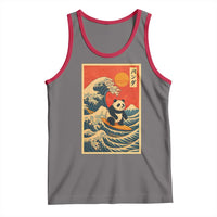 Panda Surfing Japanese Tank Top Vintage Great Wave Off Kanagawa Anime Kawaii - Wonder Print Shop