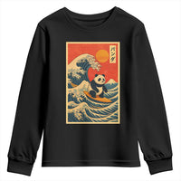 Panda Surfing Japanese Youth Sweatshirt Vintage Great Wave Off Kanagawa Anime Kawaii - Wonder Print Shop