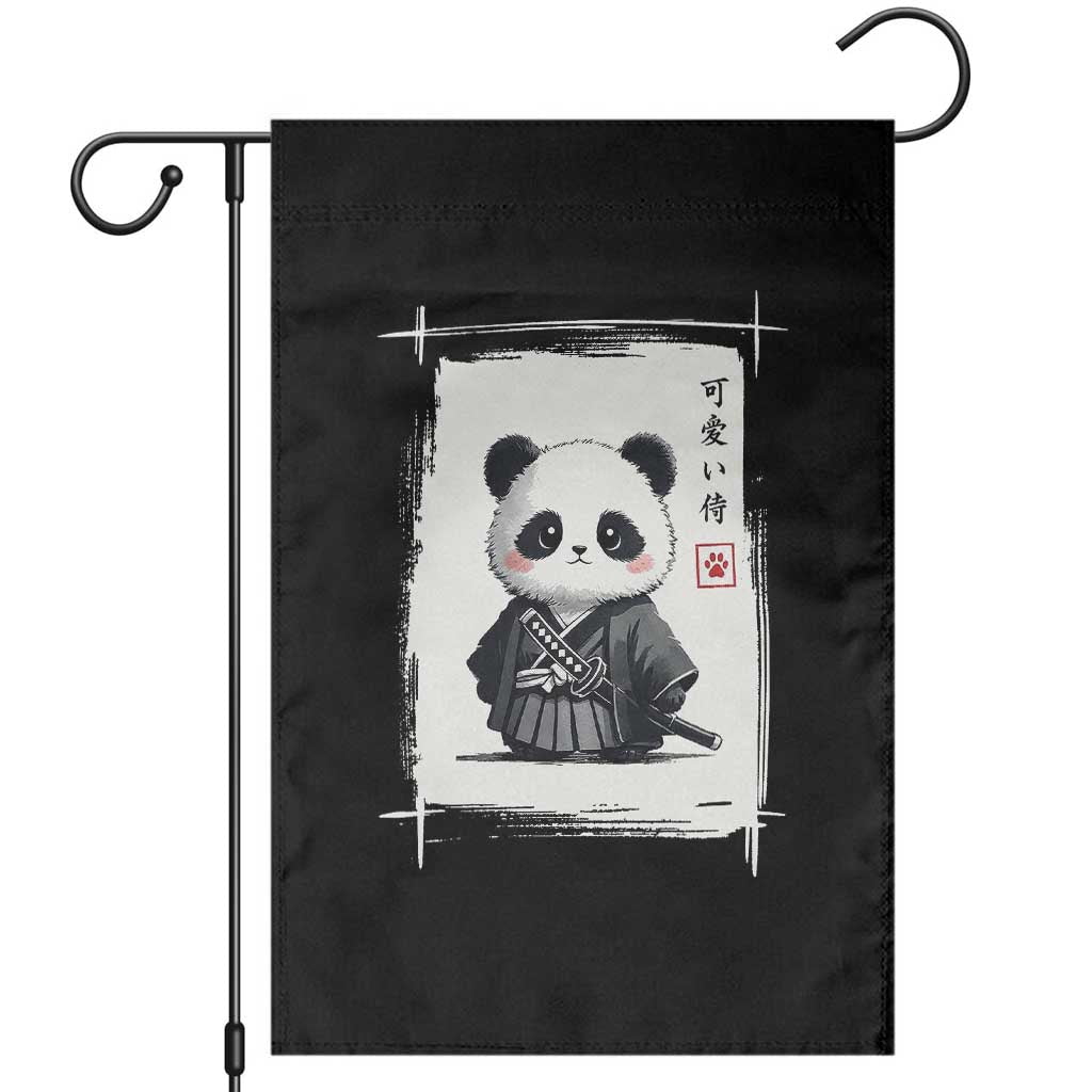 Kawaii Anime Samurai Panda Garden Flag Vintage Sumi-e Japanese Art Funny Panda Lovers - Wonder Print Shop