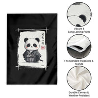 Kawaii Anime Samurai Panda Garden Flag Vintage Sumi-e Japanese Art Funny Panda Lovers - Wonder Print Shop
