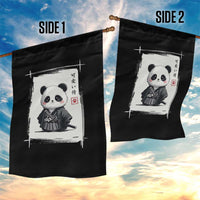 Kawaii Anime Samurai Panda Garden Flag Vintage Sumi-e Japanese Art Funny Panda Lovers - Wonder Print Shop