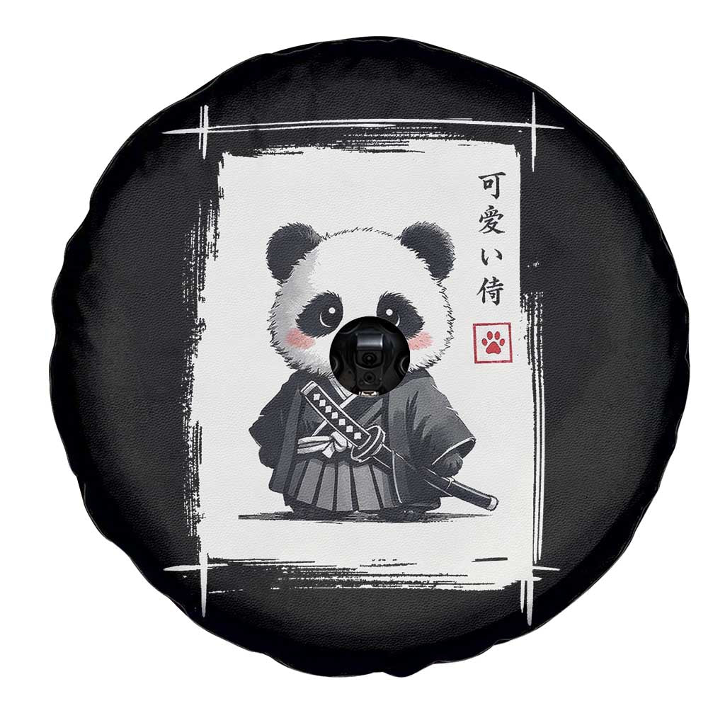 Kawaii Anime Samurai Panda Spare Tire Cover Vintage Sumi-e Japanese Art Funny Panda Lovers - Wonder Print Shop