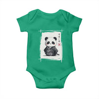 Kawaii Anime Samurai Panda Baby Onesie Vintage Sumi-e Japanese Art Funny Panda Lovers - Wonder Print Shop